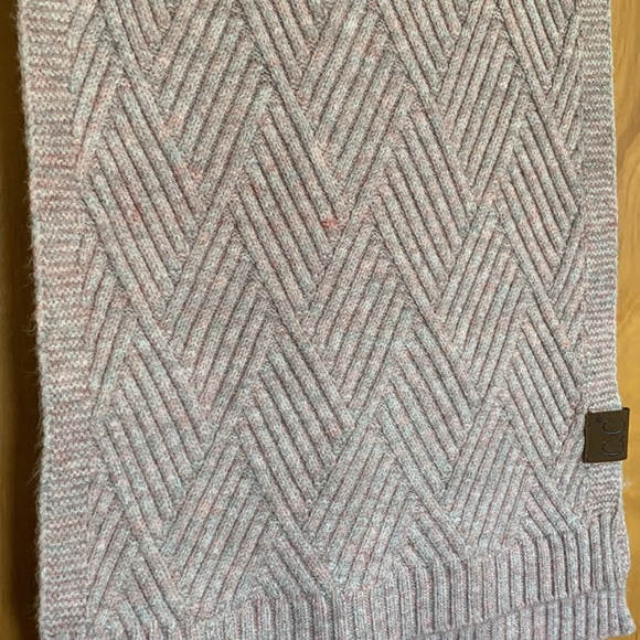 NWT C.C Pink/grey Diamond Weave Soft Scarf - Picture 2 of 8